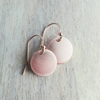 Rose Gold Circle Coin Earrings, 14K Rose Gold Filled, French Ear Wires, Everyday Earrings Handcrafted in USA by E. Ria Designs, Gift Boxed