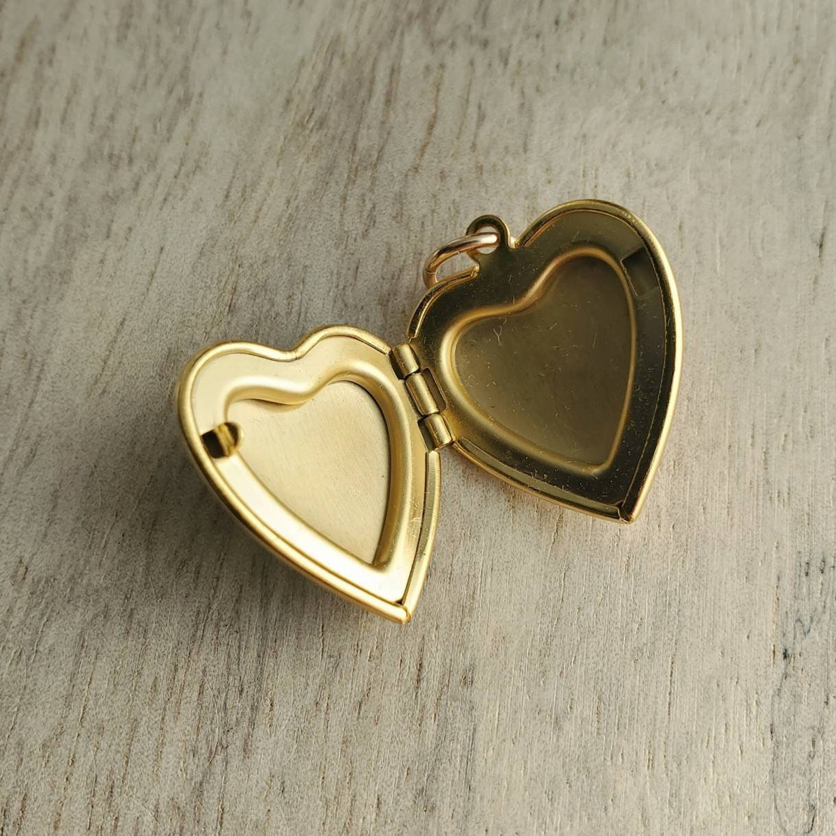 Brass Heart Charm Locket, Sweetheart Pendant, Add to Necklace or Bracelet, Vintage Stock Photo Pendant, Valentine's Gift, E. Ria Designs,