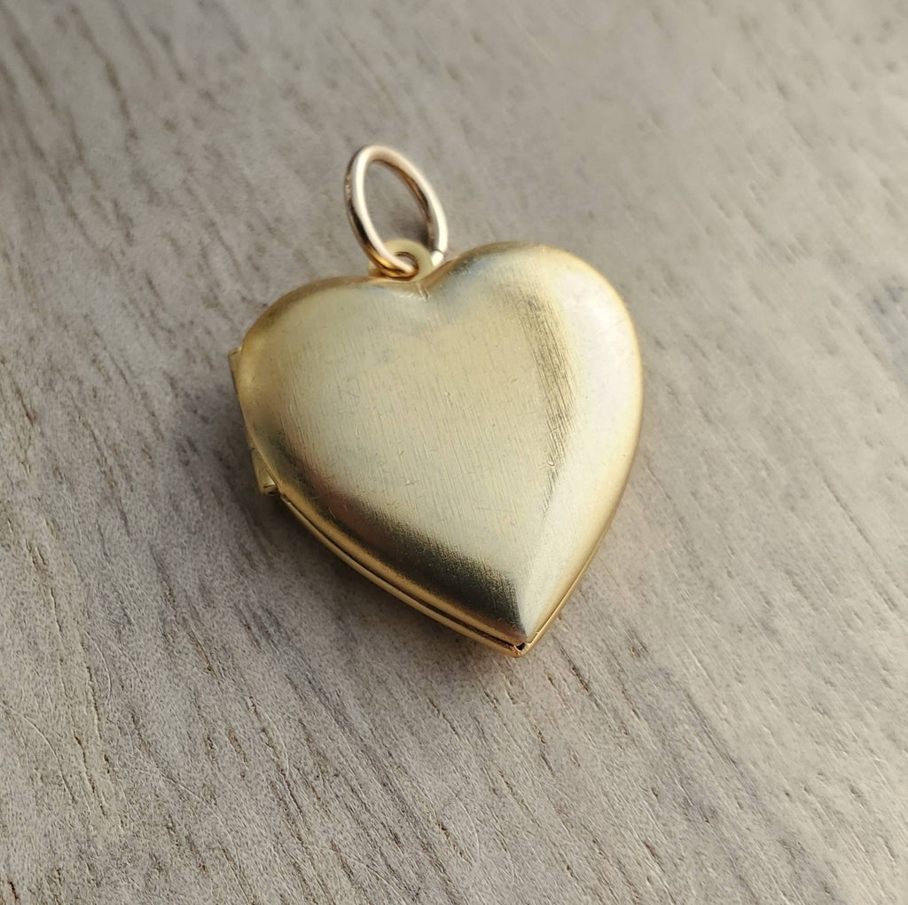 Brass Heart Charm Locket, Sweetheart Pendant, Add to Necklace or Bracelet, Vintage Stock Photo Pendant, Valentine's Gift, E. Ria Designs,