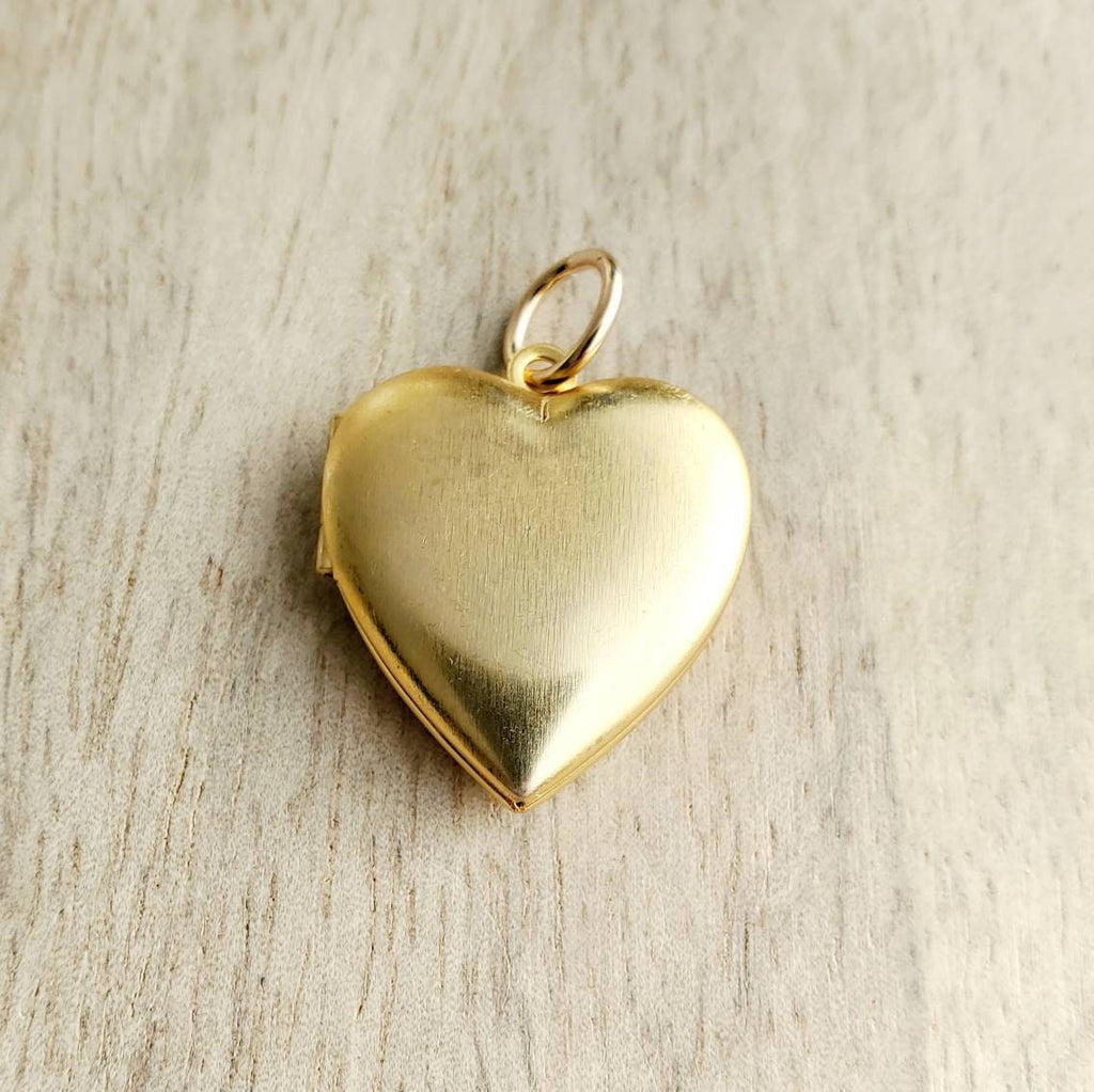Brass Heart Charm Locket, Sweetheart Pendant, Add to Necklace or Bracelet, Vintage Stock Photo Pendant, Valentine's Gift, E. Ria Designs,