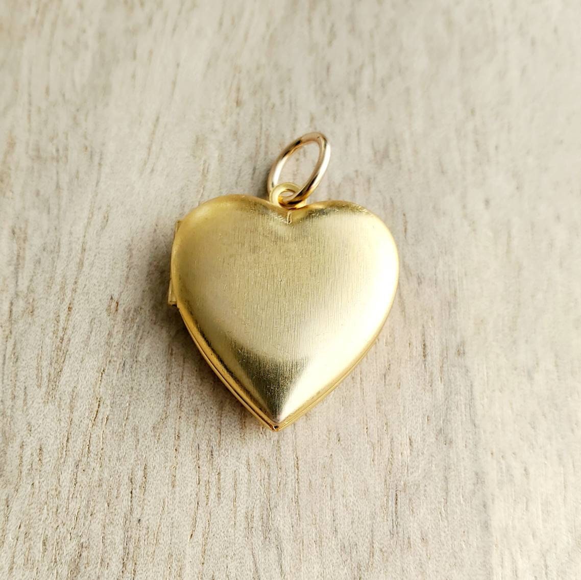 Brass Heart Charm Locket, Sweetheart Pendant, Add to Necklace or Bracelet, Vintage Stock Photo Pendant, Valentine's Gift, E. Ria Designs,