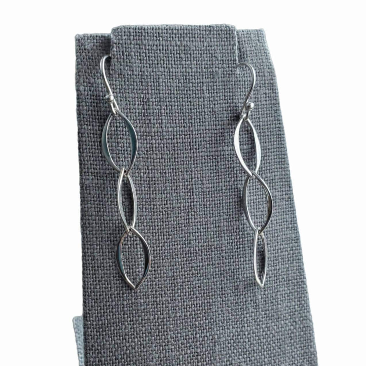Sterling Silver Three Marquis Drop Earrings, Elegant, Classy, Everyday Earrings, .925, Handcrafted Silver Jewelry by E. Ria Designs