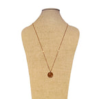 Italian Honeybee Flower Coin Necklace, Early 1900's Italy Honey Bee 10 Copper Coin Charm, Handmade Jewelry by E. Ria Designs