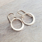 Shiny Gold Hoop Earrings, 14K Gold Filled Off-Center French Ear Wire, Handcrafted by E. Ria Designs, Gift Boxed, 5/8", Last Minute Gift