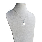 1969 Norway Bird Coin, 25 Ore Norge, Genuine Aquamarine Bead .925 Sterling Silver Chain, Norwegian Gift, Handcrafted Jewelry, E. Ria Designs
