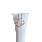 Hammered Gold Hoop Earrings, 14K Gold Filled Off-Center French Ear Wire, Handcrafted by E. Ria Designs, Gift Boxed, 5/8", Last Minute Gift