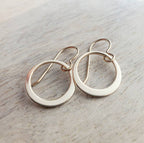 Shiny Gold Hoop Earrings, 14K Gold Filled Off-Center French Ear Wire, Handcrafted by E. Ria Designs, Gift Boxed, 5/8", Last Minute Gift