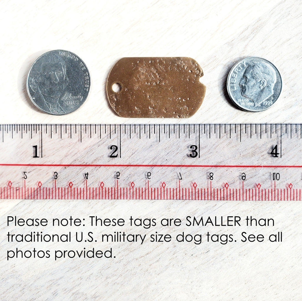 Custom Men's Jewelry | Personalized Dog Tag Necklace | Rustic Dog Tags | Military Style Dogtag Charms | Vintage Finish