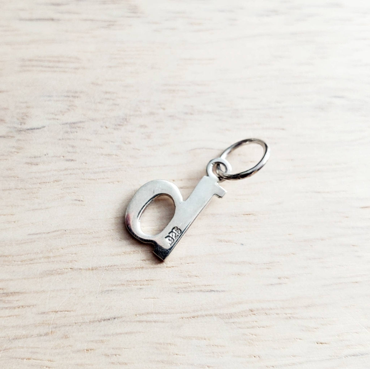 Letter D Lowercase Cutout Sterling Silver Charm, Add to Necklace or Bracelet, Serif Font Initial Charm, E. Ria Designs