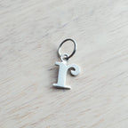 Letter R Lowercase Cutout Sterling Silver Charm, Add to Necklace or Bracelet, Serif Font Initial Charm, E. Ria Designs