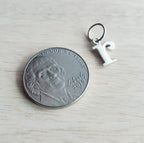 Letter R Lowercase Cutout Sterling Silver Charm, Add to Necklace or Bracelet, Serif Font Initial Charm, E. Ria Designs