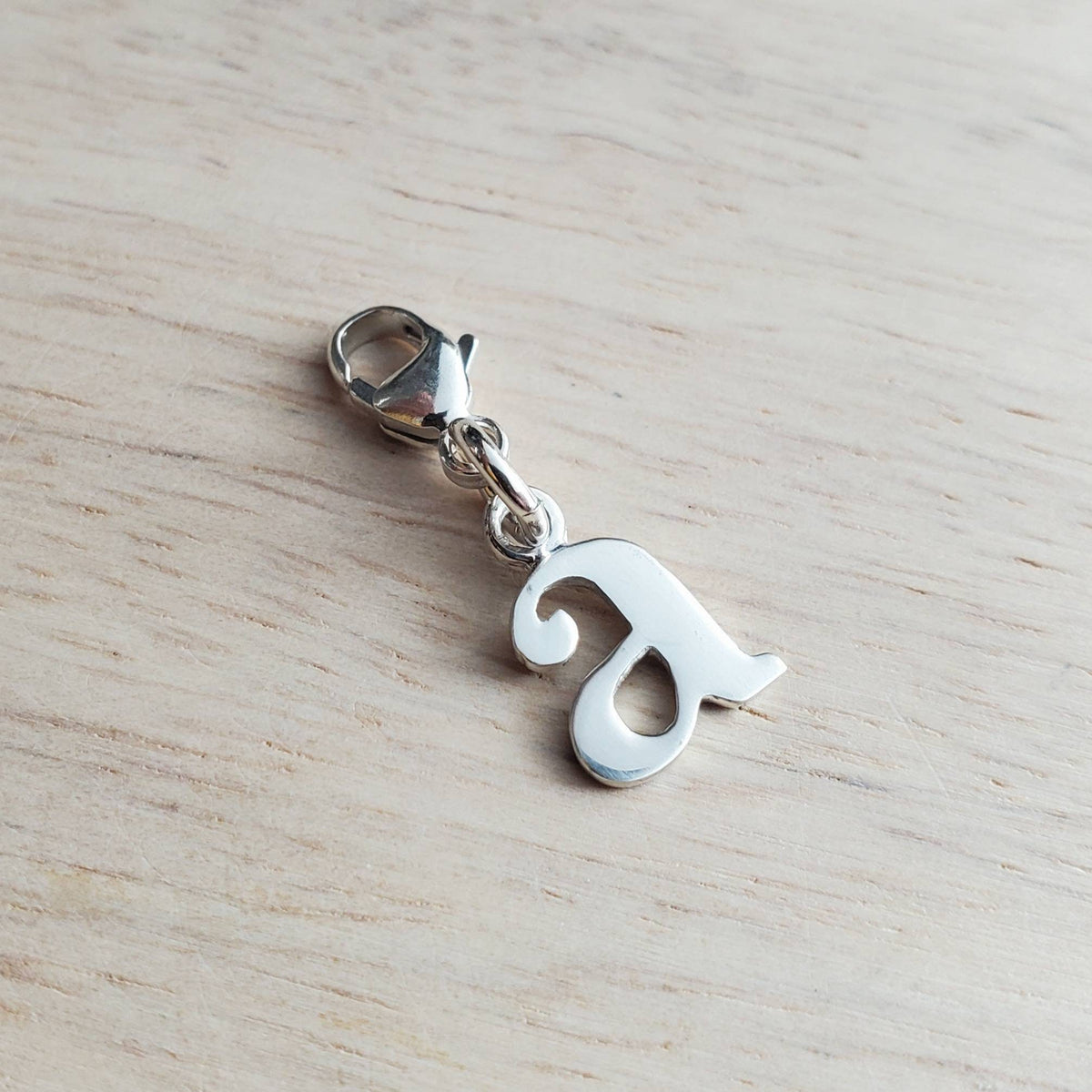 Letter D Lowercase Cutout Sterling Silver Charm, Add to Necklace or Bracelet, Serif Font Initial Charm, E. Ria Designs