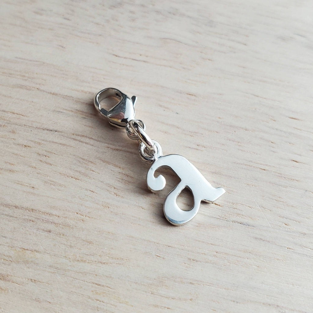 Letter R Lowercase Cutout Sterling Silver Charm, Add to Necklace or Bracelet, Serif Font Initial Charm, E. Ria Designs