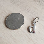 Letter D Lowercase Cutout Sterling Silver Charm, Add to Necklace or Bracelet, Serif Font Initial Charm, E. Ria Designs