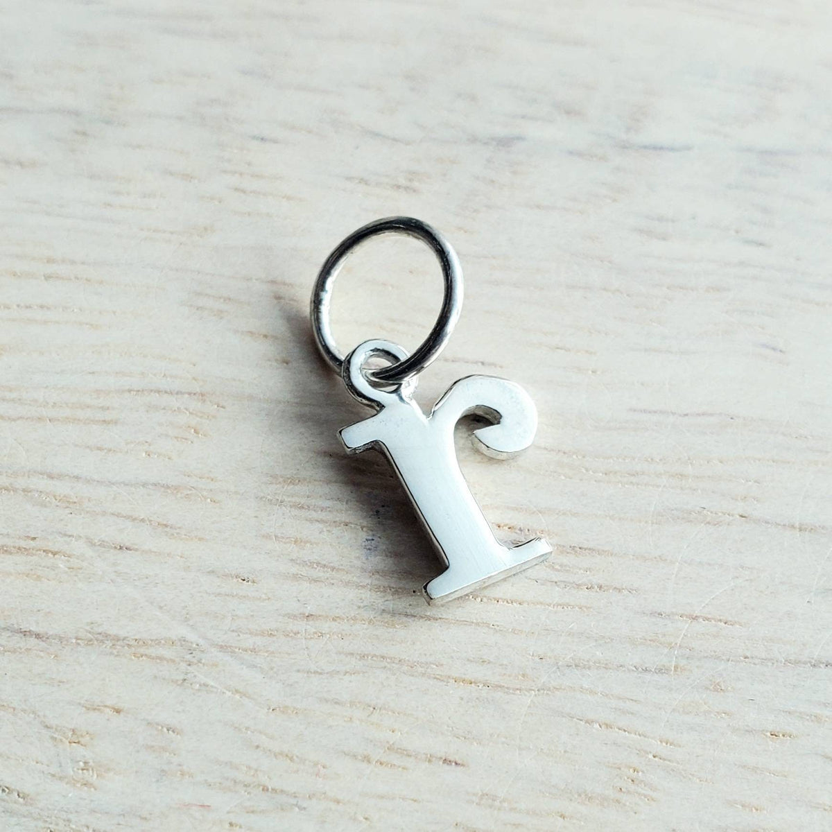 Letter R Lowercase Cutout Sterling Silver Charm, Add to Necklace or Bracelet, Serif Font Initial Charm, E. Ria Designs