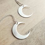 Crescent Moon Necklace, .925 Sterling Silver 1 Inch Pendant .925 Cable Chain, Handcrafted in USA by E. Ria Designs, Gift Boxed
