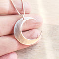 Crescent Moon Necklace, .925 Sterling Silver 1 Inch Pendant .925 Cable Chain, Handcrafted in USA by E. Ria Designs, Gift Boxed