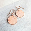 Starfish Coin Earrings, Rose Gold Ear Wires, Copper Starfish Charm Jewelry, Handcrafted by E. Ria Desings, Barbados 2015 Coins, Gift Boxed