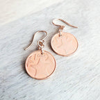 Starfish Coin Earrings, Rose Gold Ear Wires, Copper Starfish Charm Jewelry, Handcrafted by E. Ria Desings, Barbados 2015 Coins, Gift Boxed