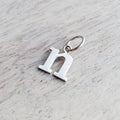 Letter N Lowercase Cutout Sterling Silver Charm, Add to Necklace or Bracelet, Serif Font Initial Charm, E. Ria Designs