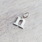 Letter N Lowercase Cutout Sterling Silver Charm, Add to Necklace or Bracelet, Serif Font Initial Charm, E. Ria Designs