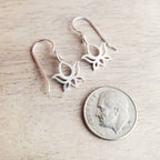 Sterling Silver Lotus Earrings, Gift Boxed, Yoga Gift, Flower Jewelry Handmade in USA by E. Ria Designs, Simple Everyday Jewelry