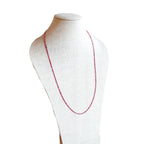 Cranberry Glass Beaded Long Necklace, Mixed Pinks and Fuchsia, Pewter Toggle Clasp, 30" & 36", Handmade in USA by E. Ria Designs, Gift Boxed