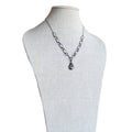 Rutilated Quartz Pendant Oxidized Antiqued Sterling Silver Necklace, 925 Made in USA, Handcrafted Artisan Necklace, Gift Box, E. Ria Designs