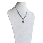 Rutilated Quartz Pendant Oxidized Antiqued Sterling Silver Necklace, 925 Made in USA, Handcrafted Artisan Necklace, Gift Box, E. Ria Designs