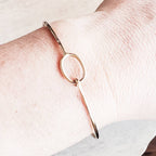 Oval Gold Brass Charm Bracelet Hook Clasp, Bangle Style Bracelet, Add On Charms Birthstones and Personalized Jewelry by E. Ria Designs