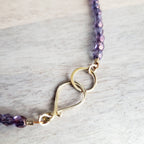 1990 Cyprus Bird Coin Necklace, Purple Glass Bead Chain, Bronze Hook Clasp, 1990 Old Coin, Made in USA, E. Ria Designs, Gift Boxed