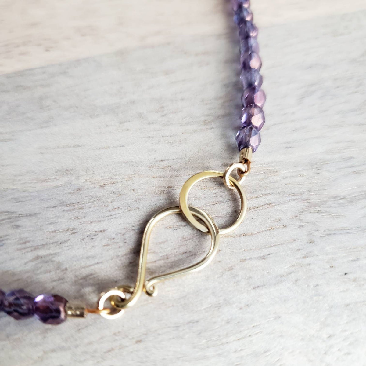 1990 Cyprus Bird Coin Necklace, Purple Glass Bead Chain, Bronze Hook Clasp, 1990 Old Coin, Made in USA, E. Ria Designs, Gift Boxed