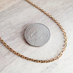 Solid RED Brass Cable Chain, Lobster Claw Clasp, Made in USA, Lengths: 16, 17, 18, 19, 20, 21, 22, 23, 24, 25, 26, 27, 28, 30, 32, 36 Inch