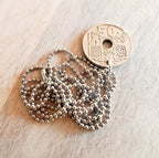 1949 Vintage Espana (Spain) Anchor Coin Necklace, Stainless Steel 30" Ball Chain, Gift Boxed, 50 Centimos Washer Coin