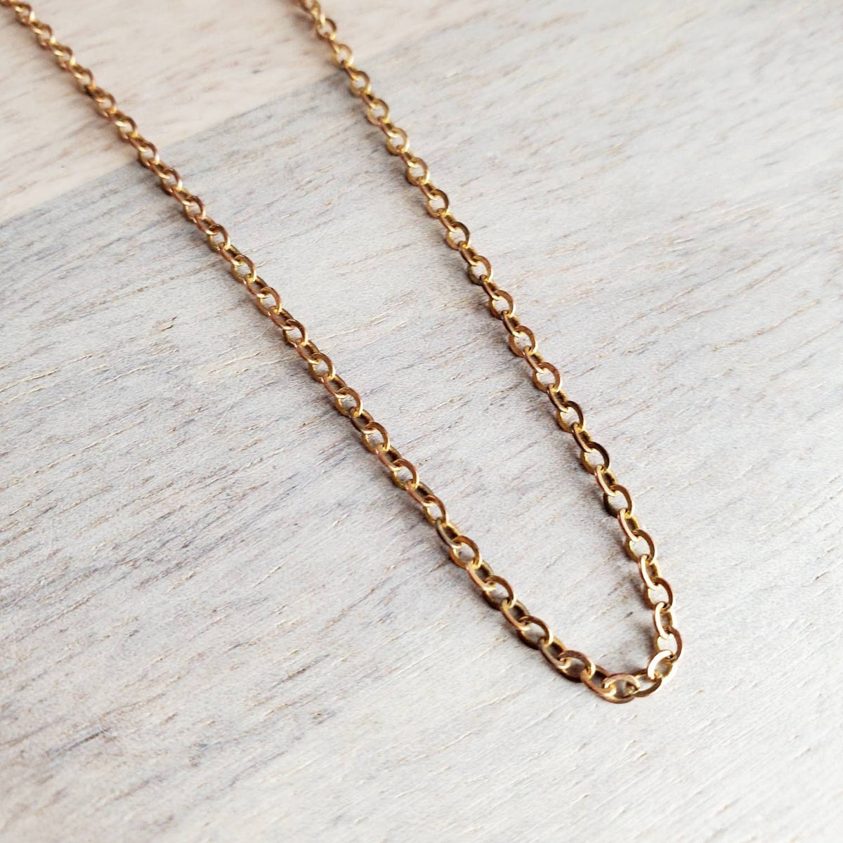 Solid RED Brass Cable Chain, Lobster Claw Clasp, Made in USA, Lengths: 16, 17, 18, 19, 20, 21, 22, 23, 24, 25, 26, 27, 28, 30, 32, 36 Inch