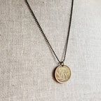 1981 Belgique (Belgium) 20F Coin Necklace, Spray Branch Leaves, Brass Ball Chain, Birthday Gift Boxed, Made in USA by E. Ria Designs