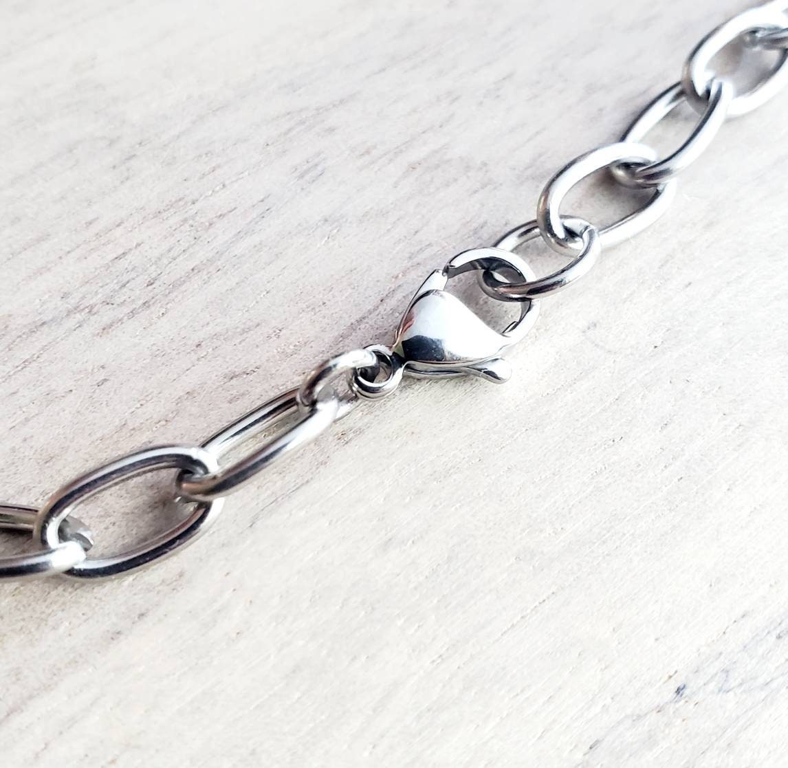 Mid-Century Vintage Norwegian Bird Coin Bracelet, 25 Ore, Norge (Norway), Stainless Steel Drawn Cable Chain Links Made in USA E. Ria Designs