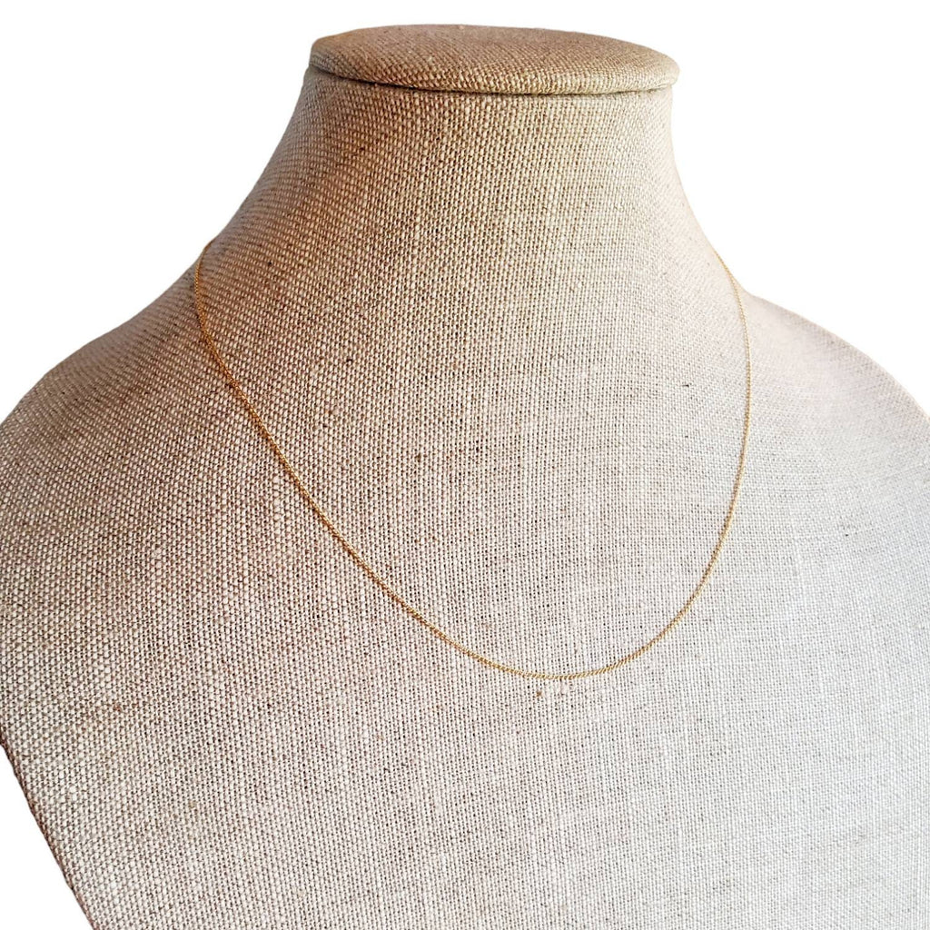 Fine Dainty Delicate 12K Gold Filled Curb Chain for Small Charm or Pendant, 18" Eighteen Inch Gold Necklace, E. Ria Designs, Gift Boxed