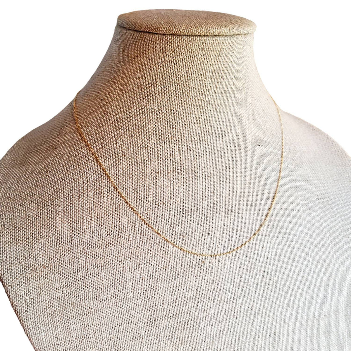 Fine Dainty Delicate 12K Gold Filled Curb Chain for Small Charm or Pendant, 18" Eighteen Inch Gold Necklace, E. Ria Designs, Gift Boxed