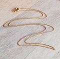 Fine Dainty Delicate 12K Gold Filled Curb Chain for Small Charm or Pendant, 18" Eighteen Inch Gold Necklace, E. Ria Designs, Gift Boxed