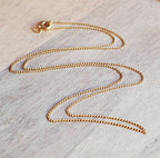 Fine Dainty Delicate 12K Gold Filled Curb Chain for Small Charm or Pendant, 18" Eighteen Inch Gold Necklace, E. Ria Designs, Gift Boxed