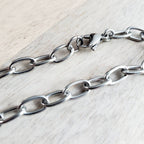 Silver Stainless Steel Drawn Cable Chain Charm Bracelet, Made in USA, Lobster Claw Clasp, Gift Boxed, E. Ria Designs