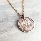 Lucky Wheat Penny Necklace, USA Vintage Coin, Made in America, Handcrafted by E. Ria Designs, Choose Your Year, Gift Boxed, Handmade