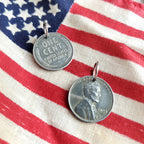 Lucky Wheat Penny Charm, USA Vintage Coin, Made in America, Handcrafted by E. Ria Designs, Choose Your Year, Gift Boxed, Handmade. Patriotic