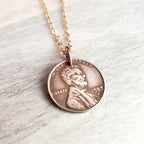 Lucky Wheat Penny Necklace, USA Vintage Coin, Made in America, Handcrafted by E. Ria Designs, Choose Your Year, Gift Boxed, Handmade
