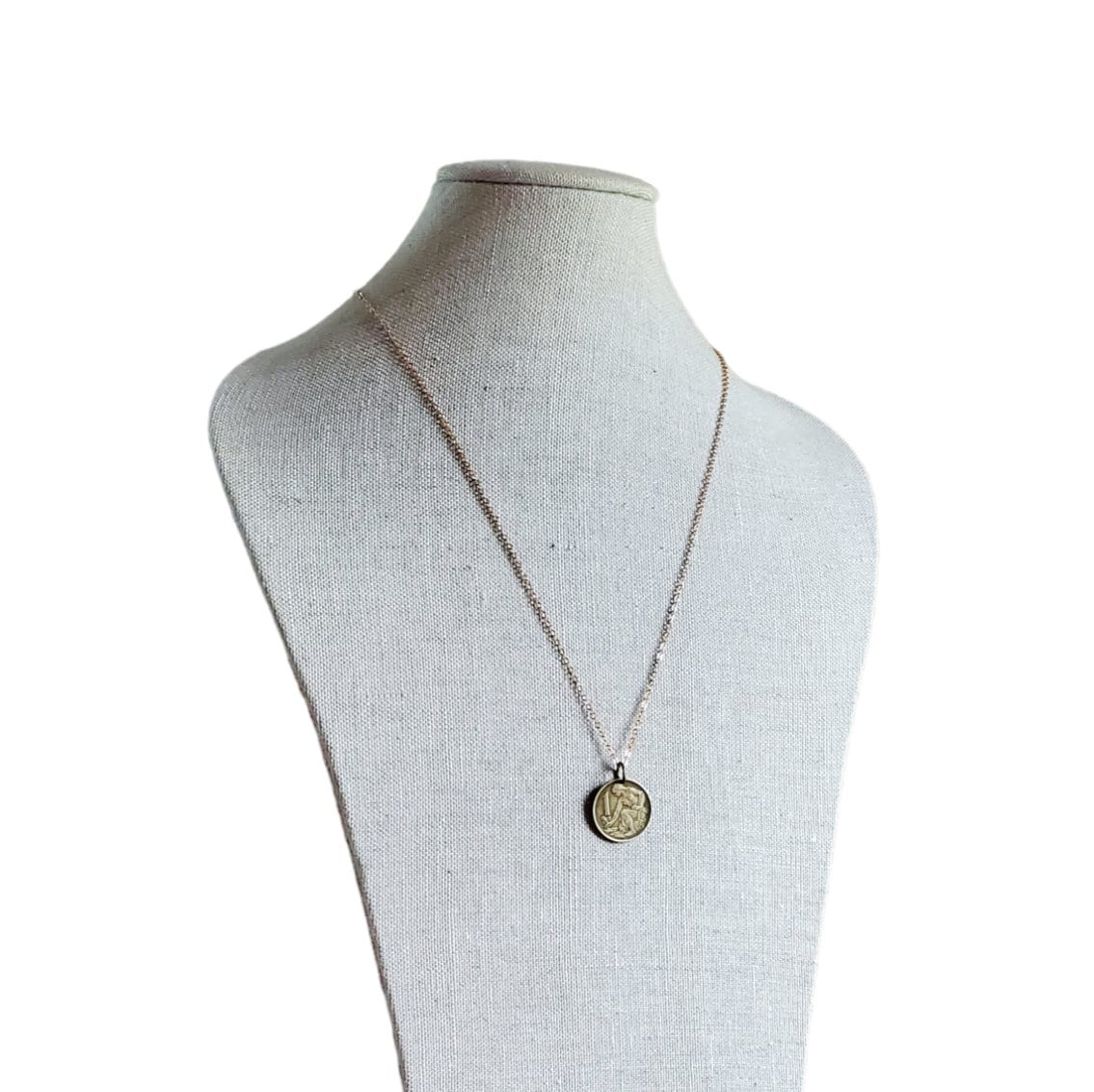 Vintage Gardener Coin Necklace, Old Czechoslovakia 1 Koruna, Woman, Farmer, Plant, Gift for Garden Enthusiast, Agrarian, Handmade, Gift Box