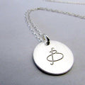 Silver Initial Necklace, Sterling Silver (.925) Letter Jewelry, Script, Uppercase, by E. Ria Designs