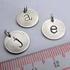 Three Letter Charm Necklace, Personalized Initial Jewelry, Sterling Silver Pendants, Hand Stamped Gift Box Made in USA by E. Ria Designs