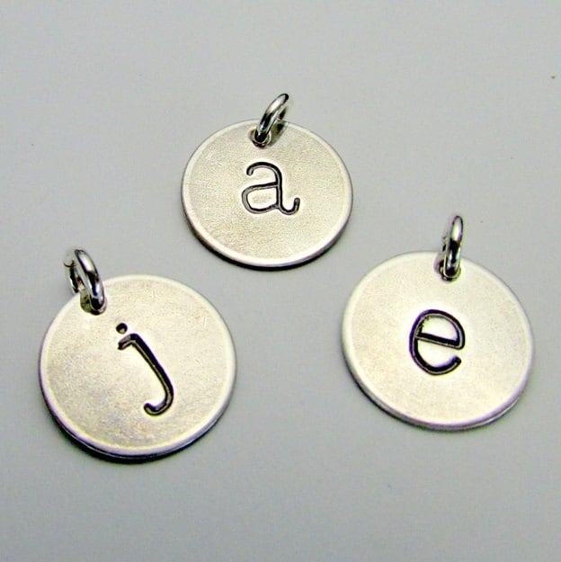 Silver Letter Charm, Silver Initial Charm, Silver Letter Pendant, Custom, Personalized, Sterling Silver .925 Custom Letter by E. Ria Designs