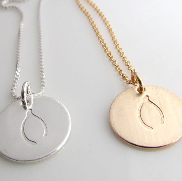 Wishbone Necklace | Wish Charm Jewelry | Gold or Silver Wish Bone Charm Necklace | Eriadesigns